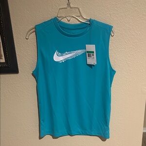 Nike Kids XL Dri-Fit Sleeveless Training Tank Blue Athletic Shirt NWT